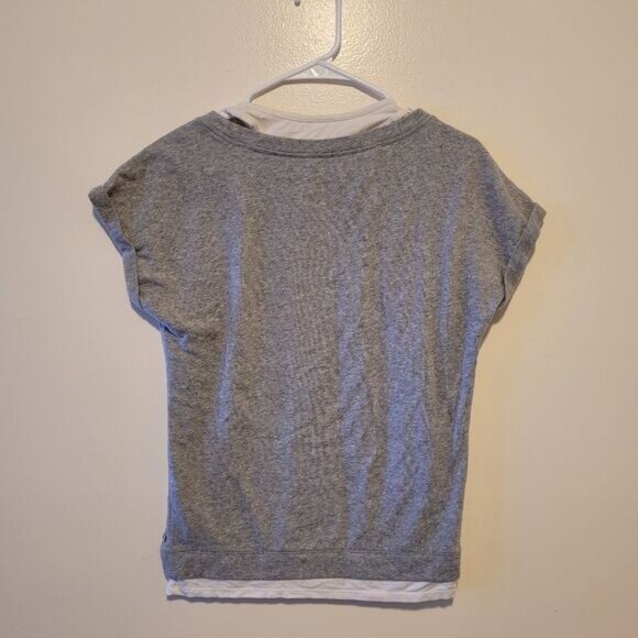 Fabletics Gray Short Sleeve Women's Sweatshirt - Picture 2 of 5